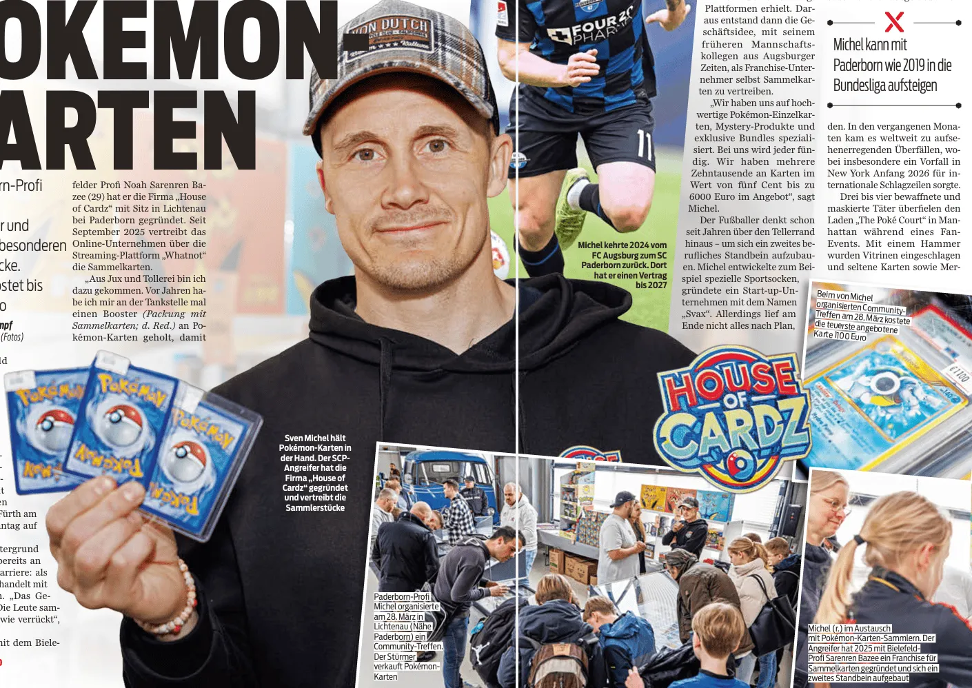 游戏版本-帕德博恩前锋米歇尔开创副业,和同僚在经营宝可梦卡牌买卖